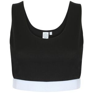 Skinni Fit Womens/Ladies Fashion Crop Top / Black/White